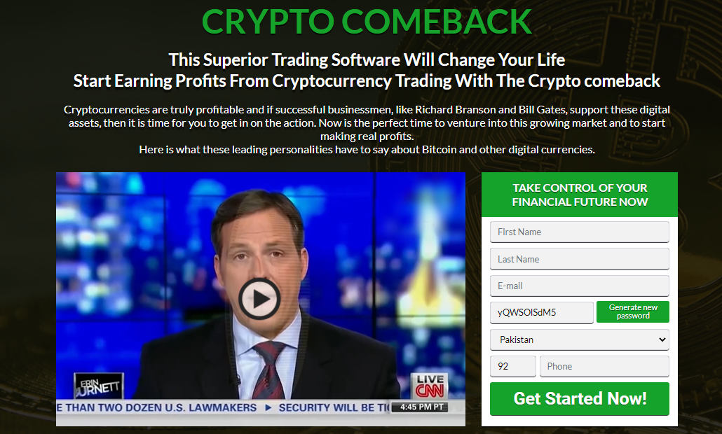 Crypto comeback homepage