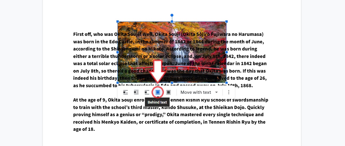 formato de imagen detrás del texto