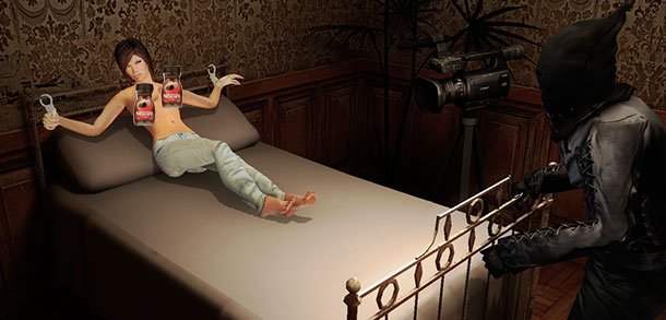 Bien, tu motivación para esta escena es "Realmente preferiría no estar esposado semidesnudo a esta cama". ¡Acción!