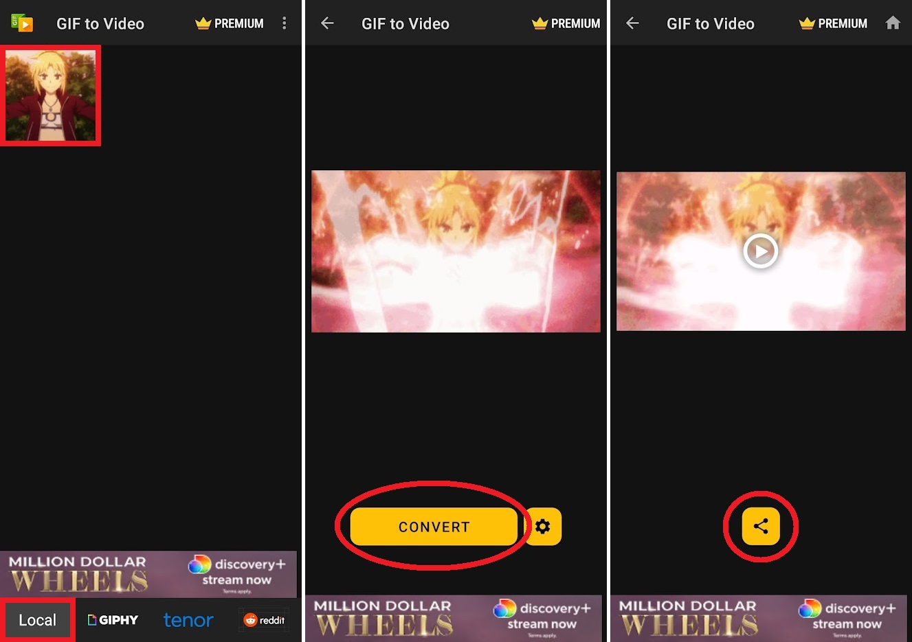 comienza a convertir tu gif en un video