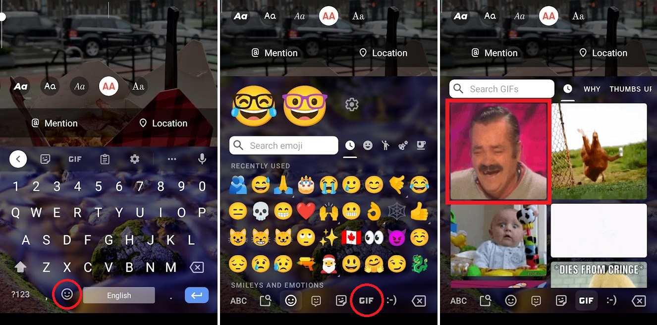 agregar gif usando gboard