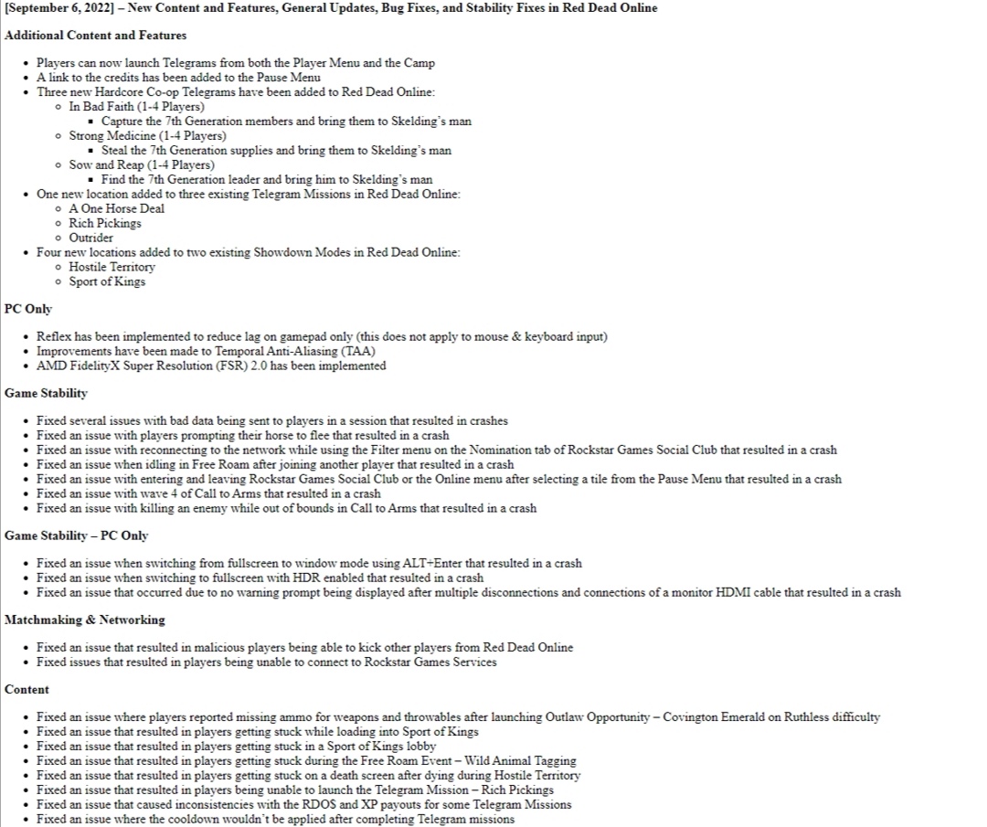 actualización del título en línea de red dead septiembre de 2022 1