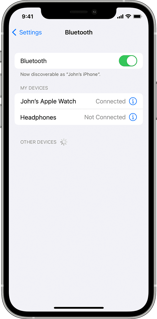ios15 iphone12 pro configuración bluetooth emparejar dispositivo de terceros