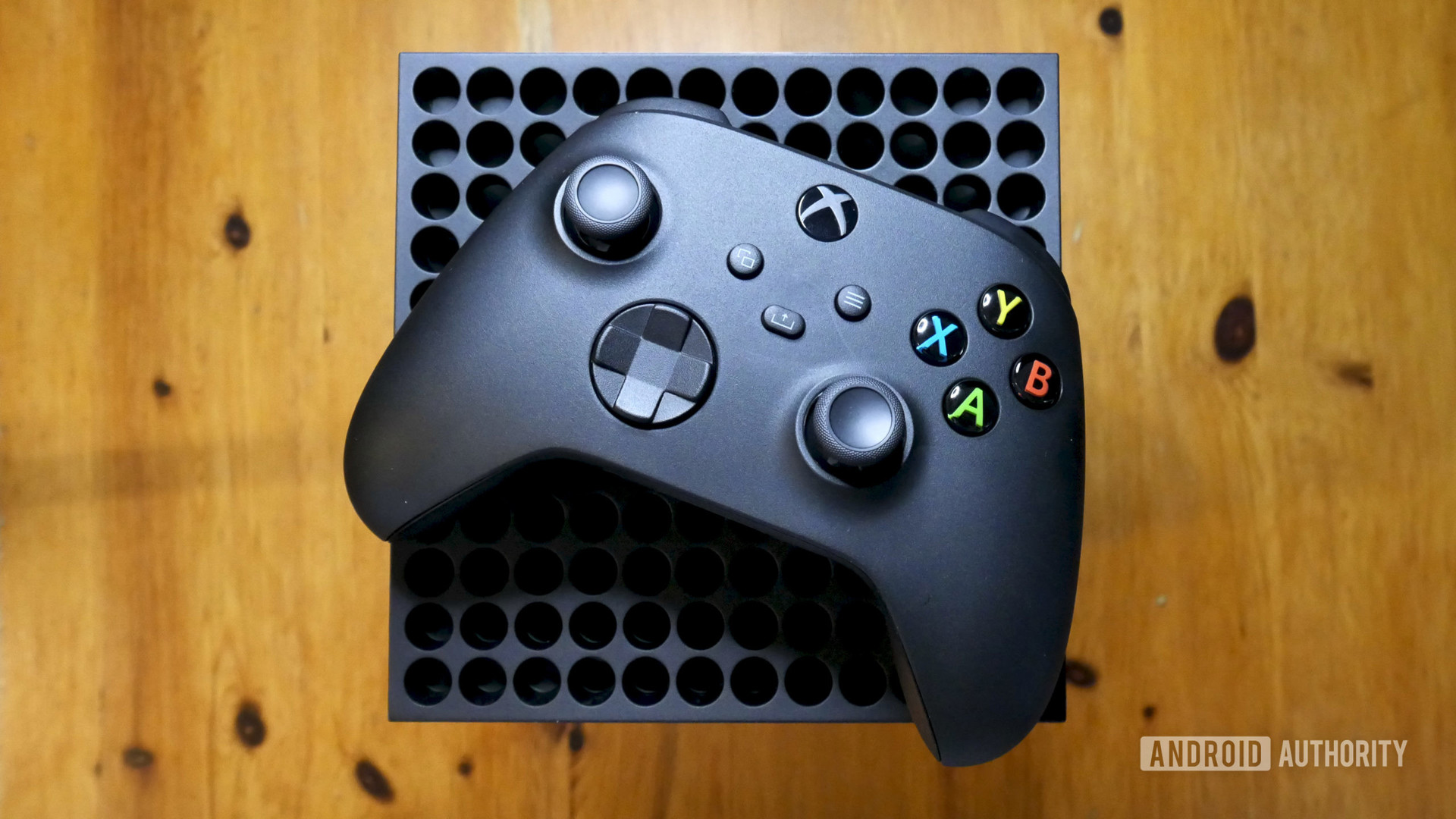 controlador de revisión xbox series x en la parte superior