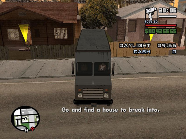 gta sa burglary park boxville entre 2 casas