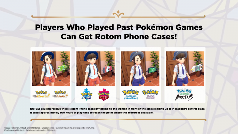 Pokémon Scarlet y Violet ofrecerán nuevos estuches para teléfonos para jugadores con datos guardados de Let's Go Eevee y Let's Go Pikachu, Sword and Shield, Brilliant Diamond y Shining Pearl, y Legends Arceus.