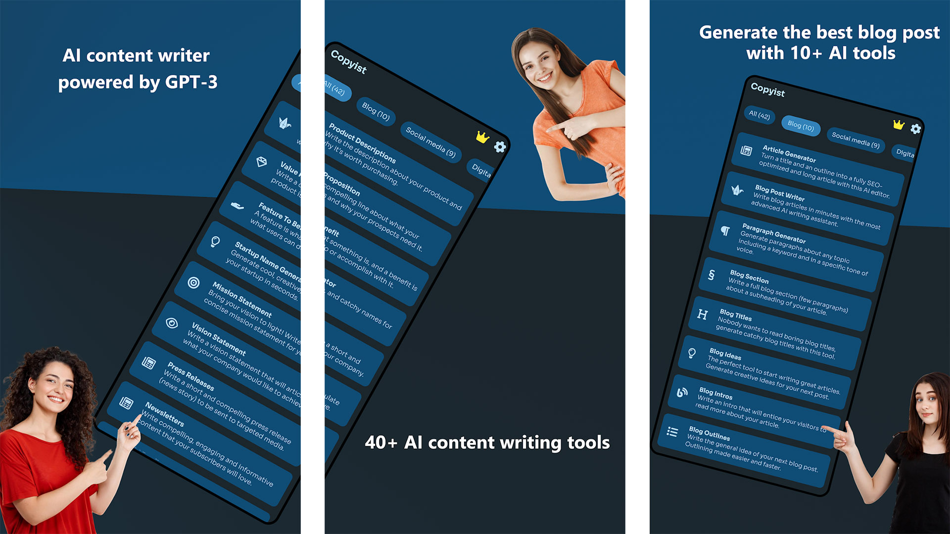 Captura de pantalla del copista 2023